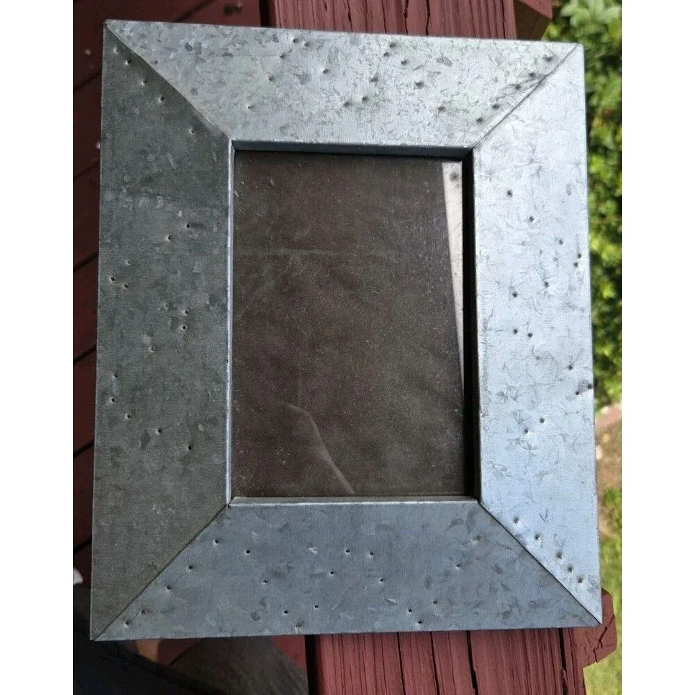 Metal 8x10 Picture Frame Grey/ Silver Pitted Metal By Creative
